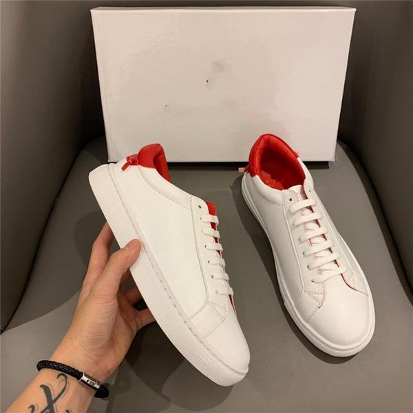 

highest leathe designer casual shoes leather luxury men women elastic bands webbing sneakers soft cowhide white black lace-up flat288e