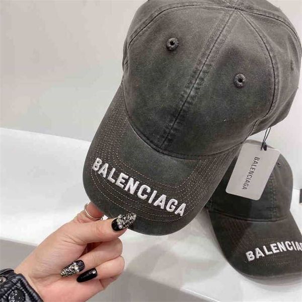 

letter embroidered new balencaigcaps baseball ballerina wash make old denim grey sun hat lil9sxj bgh1 7ltj, Blue;gray