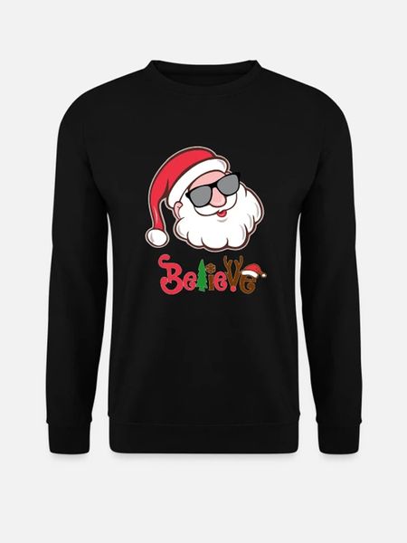 

women's hoodies sweatshirts christmas believe in santa sweatshirt 221124, Black