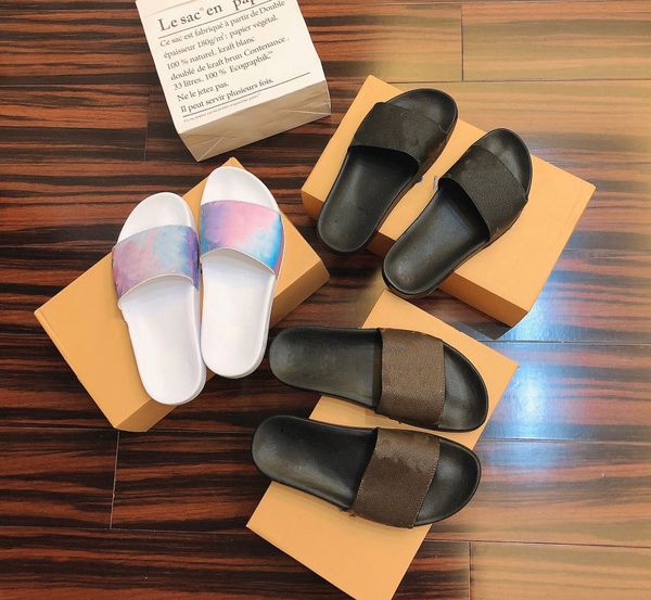 

mens luxury designers slides for men womens slippers fashion luxurys floral slipper leather rubber flats sandals summer beach shoes loafers, Black