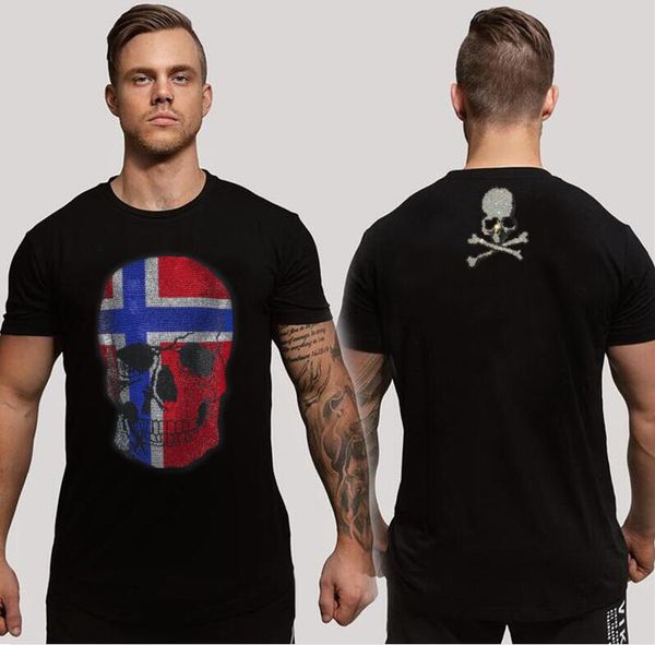 

luxury design rhinestone t shirt slim fit tees men's gifts, White;black