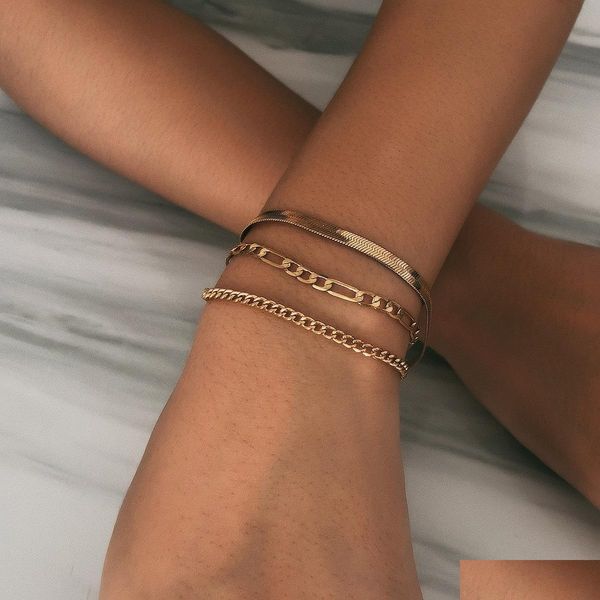 

charm bracelets sier gold stacking wrap charm bracelet hip mtilayer bracelets women bangle cuff fashion jewelry gift drop delivery dh1ms, Golden;silver