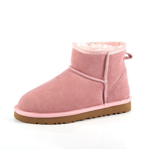 

2022 women snow boots warm shoes classics brand flat bottom black brown real cow leather booties shoes big size 34-44