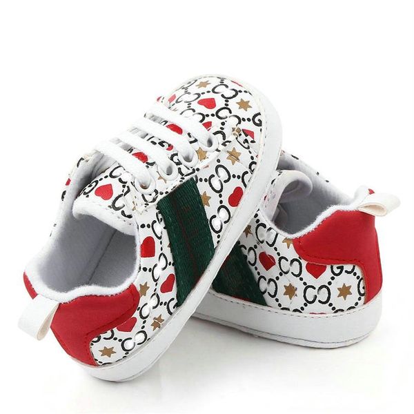 

baby shoes newborn boys girls heart star first walkers kids toddlers sneakers prewalker white shoes 0-18months253v