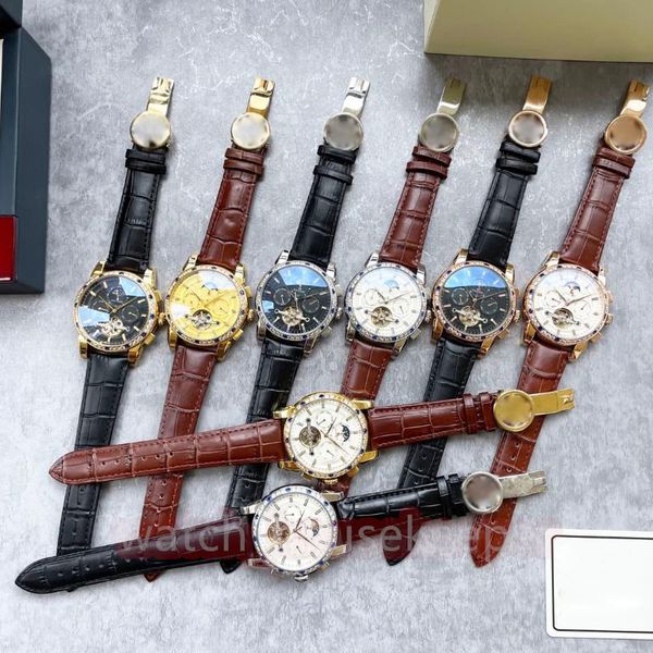 

u1 fashionable diamond inlaid men's watches 44mm stainless steel fully automatic mechanical noble high-end multi dial sapphire waterpro, Slivery;brown