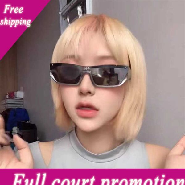 

designer sunglasses family b's small narrow frame plate personalized ins white net red cat eye bb0081, White;black