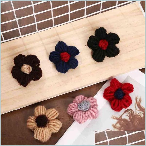 

pins brooches 3 piece set of wool flower brooch with handmade pin female fashion drop delivery jewelry dhgarden dhlfj, Gray