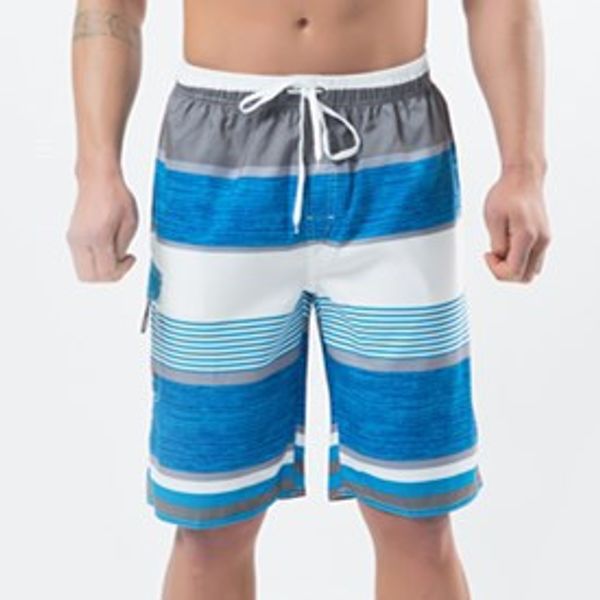 

Beach pants men' loose quick-drying men' summer fashion shorts surfing stripes large, Black