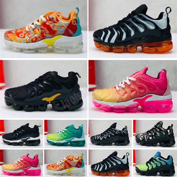 

toddler kids tn breathable 2 0 rainbow mesh running sneakers tns cushion children pour enfants athletic sport shoes plus train173w, Black