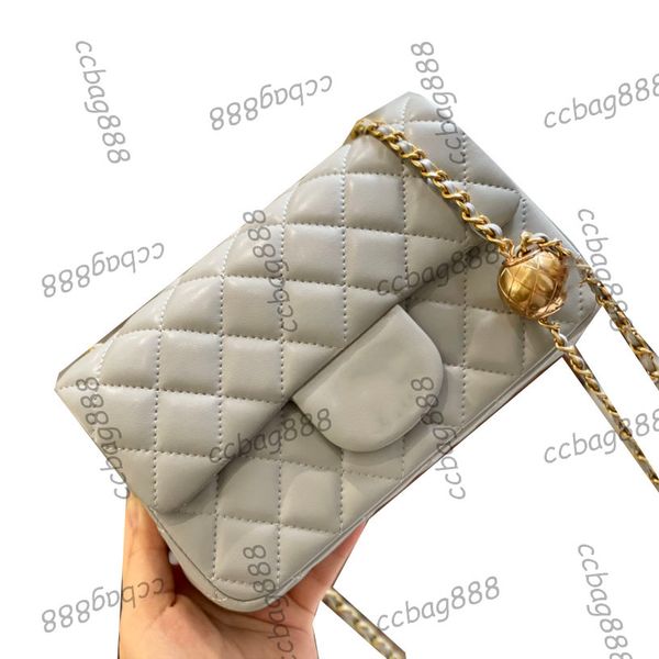 

cf luxury classic ladies designer mini flap quilted bags lambskin real leather with gold crush ball metal hardware matelasse chain crossbody