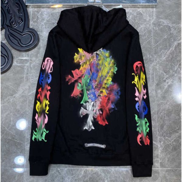 

fashion men's luxury sweatshirts designer classic hoodies ch zipper hooded sweater casual men women cross pullover sanskrit hoodie coa, Black;brown