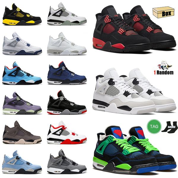 

basketball shoes red thunder 4s with box men women jumpman 4 military black cat canvas sail pink seafoam offs white oreos j4 jorsan cool gre