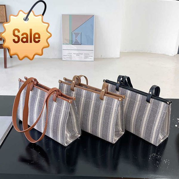 

women's designer bags triumphal arch bag women 2023 new canvas tote high capacity korean stripe fashion small shoulder factory direct s