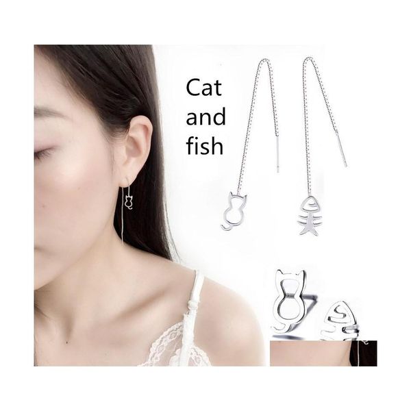 

dangle chandelier cat fish earrings ear wire ladies sterling sier stainless steel two birthday valentines day gifts drop delivery j dhg8c, Silver