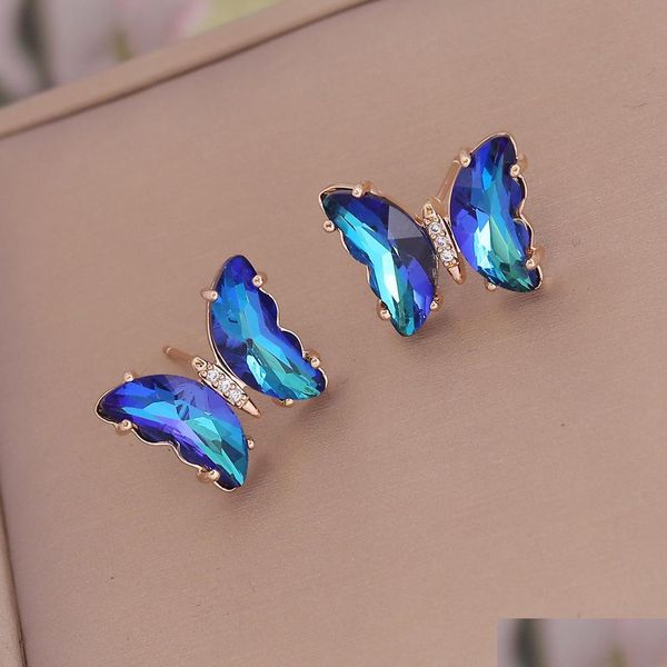 

dangle chandelier colorf butterfly trendy jewelry fashion mticolor dangle earrings for women 2022 simple glass korean stud party g dhzvr, Silver