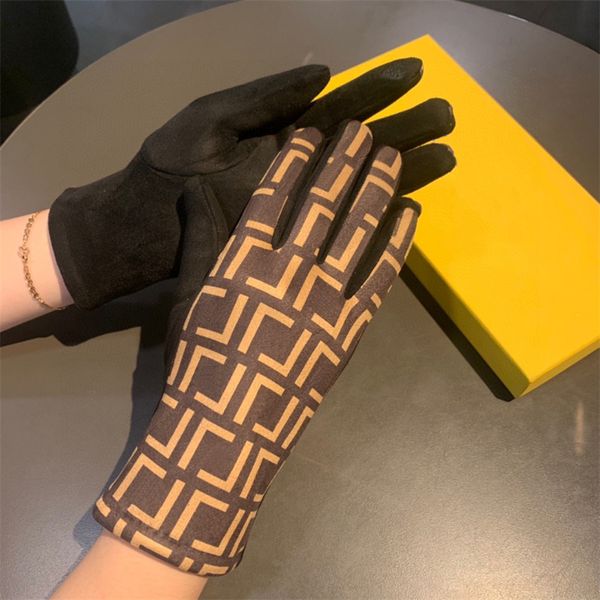 

Designer Gloves Winter Cashmere Glove 2022 Fashion For Women Luxury Leather Men Gloves Christmas Gifts