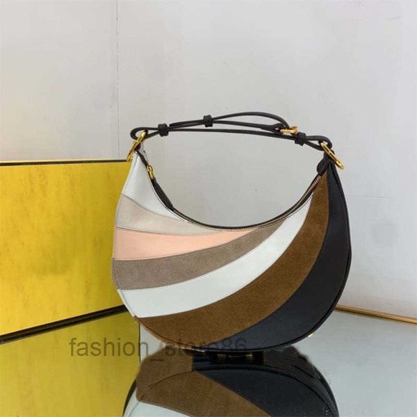 

half moon axillary bags rainbow handbags coin wallets patchwork genuine leather shoulder bag uthx wkdw