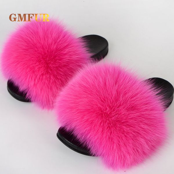 

slippers ladies real fur summer female slides fuzzy indoor home flats women cute sandals outdoor beach shoes flip flops 221123, Black