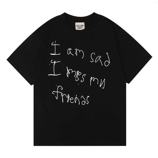 

men t-shirt gall dep designer cotton leisure fashion graffiti classic letter round neck men's women's short sleeve t-shirts summer, White;black