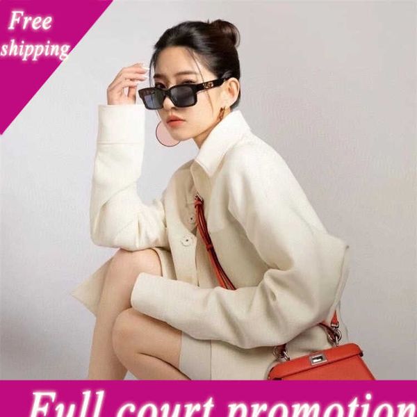 

designer sunglasses f family plate square wind ins tide sunglasses female star net red anti uv fe4008, White;black