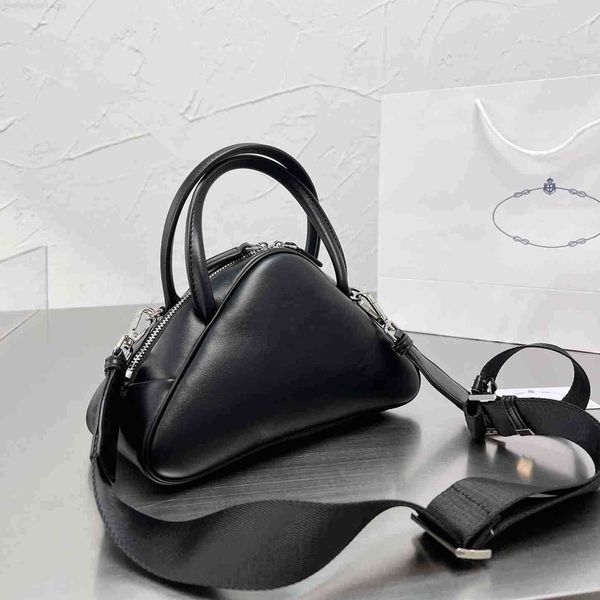 

leather women tote bags and men handbags triangle design luxury crossbody shoulder bags backpack fashion portable purses 2022 allets