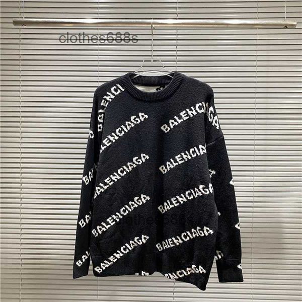 

designer men's sweater balencigas hoodies women sweaters 2022 autumn winter new fashion brand paris knitted sweater letter jacquard cas, White;black
