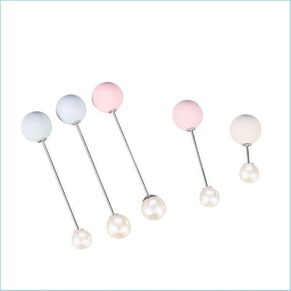 pins brooches scrub short paragraph brooch black white elegant temperament doublelayer imitation pearl 2 pieces drop delivery jewelr dhjuv, Gray