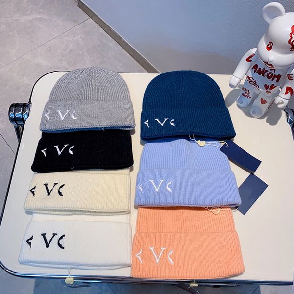 

luxury designer beanie casquette fashion bonnet classic knitted hat winter hat embroidery style warm soft comfortable wool autumn winters ha, Blue;gray