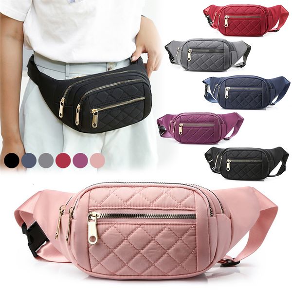 

waist bags women plaid female oxford waterproof belt designer crossbody chest ladies fashion fanny pack banana hip purse 221124