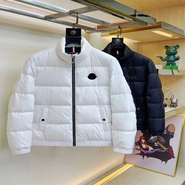

for men down women winter hoodie casual puffer jackets warm puffer jacket fashion high street hip hop parka zippers spliced coat outerwear s, Black