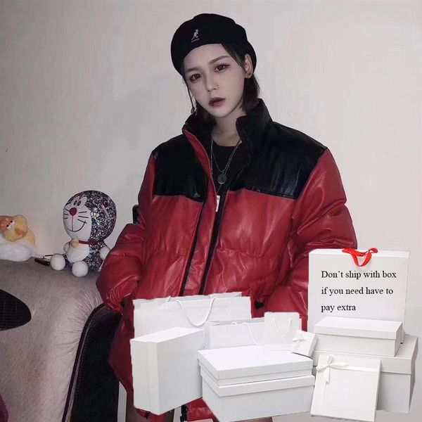 

fashion sport parkas men women classic contrast color letter pattern thick down coat winter outerwear active down jacket242j, Black