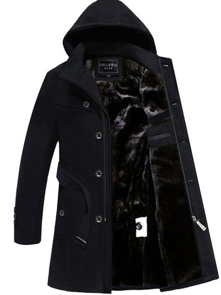 

men blends ages 18 35 years old coat long mens fashion cape warm outwear 221123, Black