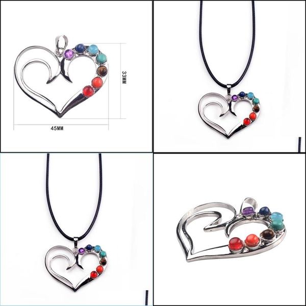 

pendant necklaces sevencolor flow heartshaped gem the gift for your loved one on valentines day just favorite woman dro dhgarden dhcjs, Silver
