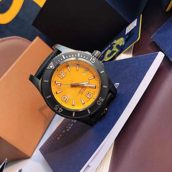 

titanium breit lings luxury watch centennial avenger blackbird reconnaissance fighter gf yellow wolf series male tf factory bls reproduction, Slivery;brown
