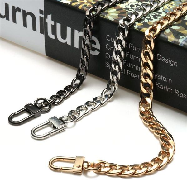 

bag parts accessories chain strap handle shoulder crossbody handbag metal replacement chains 221124, Black