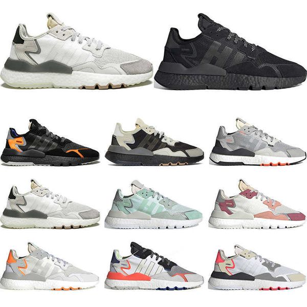 

nite jogger eqt reflective running shoes for men women triple black white breathable trainer sports sneakers size 36-45