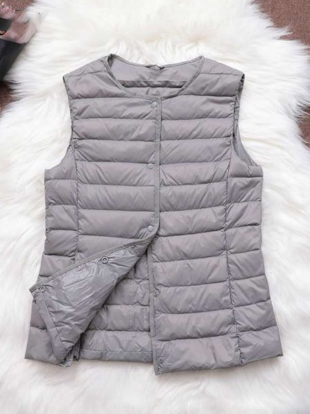 

womens down parkas fitaylor 90% ultra light white duck vest thin coat sleeveless jacket v collar or o 221124, Black