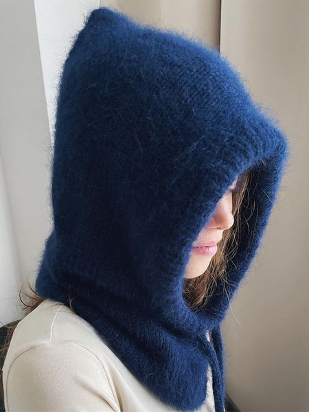 

scarves women knitted hats fashion warm scarf and neck autumn and winter protection integrated female knit cap 221123, Blue;gray