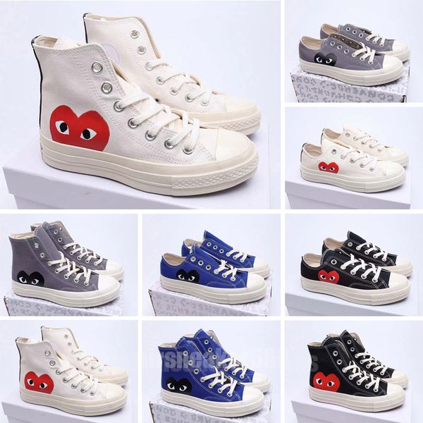 

all starsds shoe cdg canvas play love with eyes hearts 1970 1970s big eyes beige black classic casual skateboard sneakers designer size 35-4
