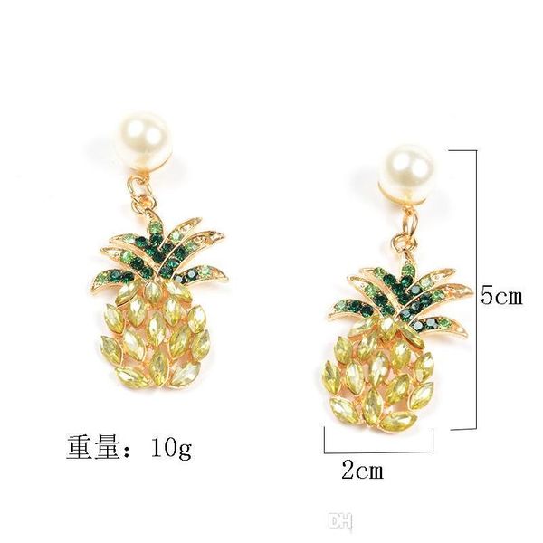 

dangle chandelier pearlstudded yellow pineapple earrings female dress ball wild drop delivery jewelry dhvkk, Silver