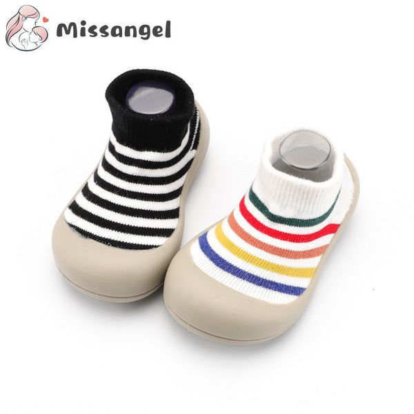 

first walkers children antislip shoes born baby girls floor stripe socks boys infant toddler rubber sole indoor sock 221124