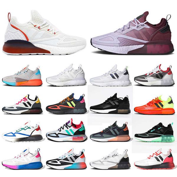 

original zx 2k popcorn authentic 4d running shoes mars exploration grey signal cyan purple tint casual classic ultra men's women's, Black