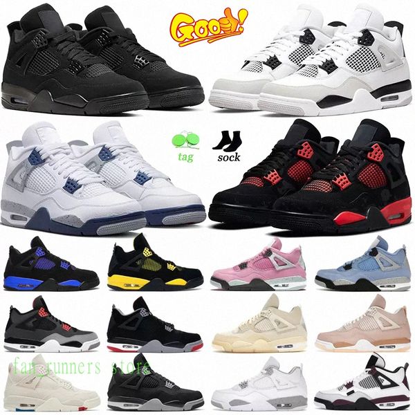 

4 basketball shoes for men women 4s military black cat sail red thunder white oreo cactus jack blue university infrared cool grey mens