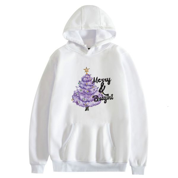 

women's hoodies sweatshirts merry bright christmas tree print custom casual hooded sweatshirt personalized shirt pattern or text you wa, Black