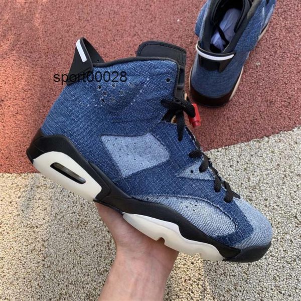 

est jumpman 6 blue washed denim varsity red black kids men sneakers 6s cowboy jeans mens sports shoes214l