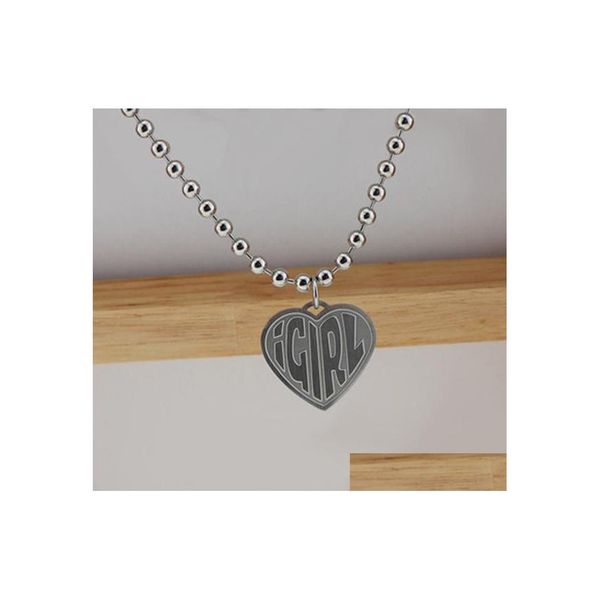 

pendant necklaces fashion igirl letter heart necklaces for women stainless steel strand chain necklace cool girls gift punk collier dh3lo, Silver