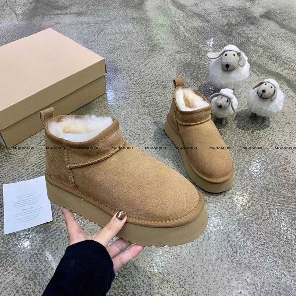 

classic women mini platform boot ultra matte fur snow boots suede wool blend comfort winter designer ankle uggity booties shoes australia au, Black