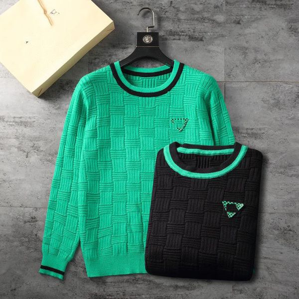 

designer men's sweater warm wool underwear pullover men's in autumn and winter embroidery knitwear clothesasian code - 3xl.12, White;black