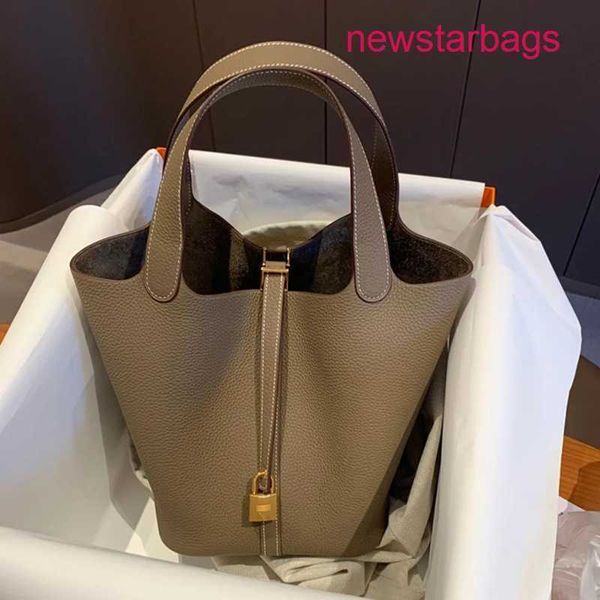 

designer herme picotin lock bag bags handbag online store 2022 new color matching vegetable basket bucket lychee grain head layer