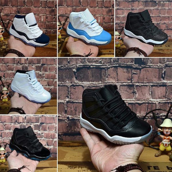 

baby kids 11 11s shoes bred concord space jam pink gym red legend blue 11 shoes sneakers gift for boys girls 274y, Black